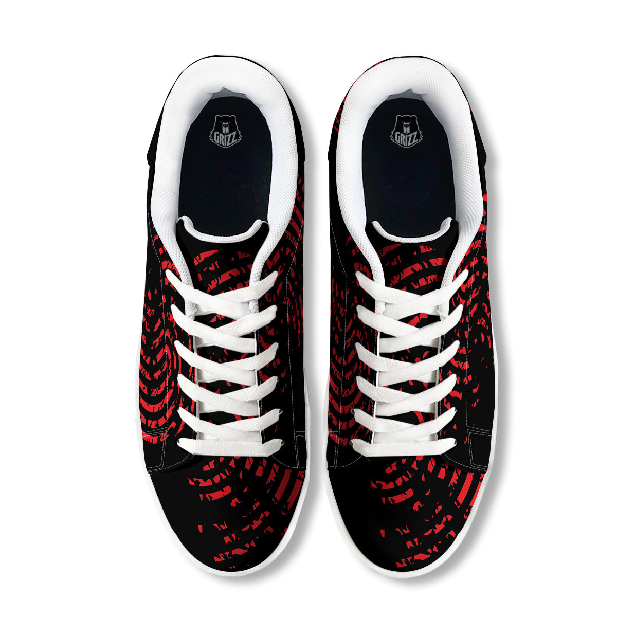 Bloody Finger Red Print White Low Top Sneakers-grizzshop