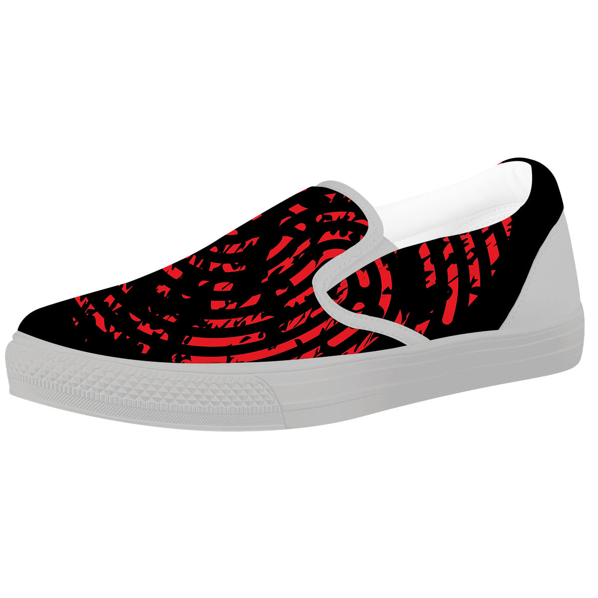 Bloody Finger Red Print White Slip On Shoes-grizzshop