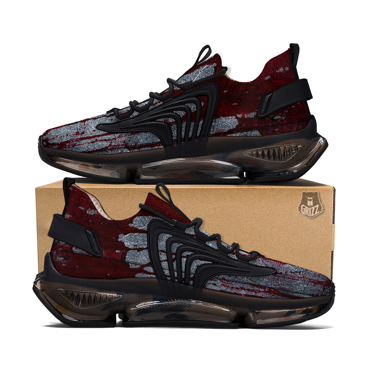 Bloody Metal Wall Print Black Gym Shoes-grizzshop