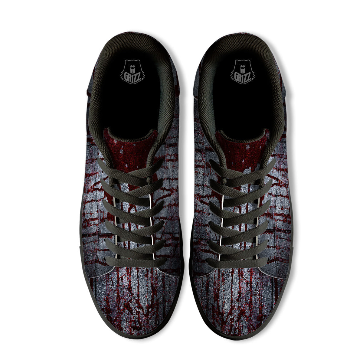 Bloody Metal Wall Print Black Low Top Sneakers-grizzshop
