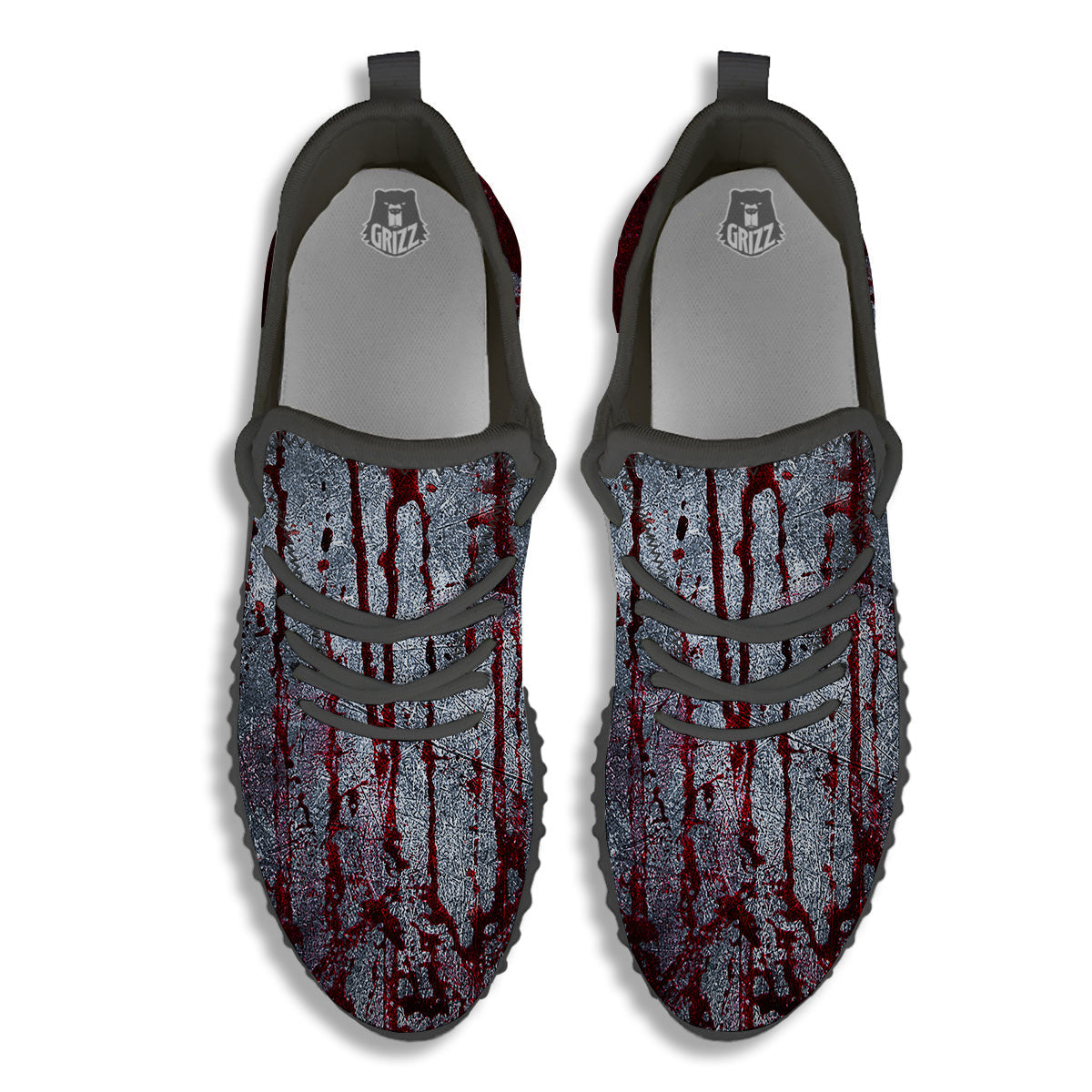 Bloody Metal Wall Print Black Walking Shoes-grizzshop
