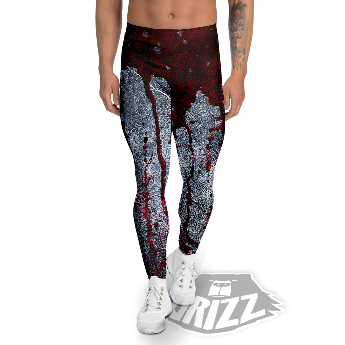 Bloody Metal Wall Print Men's Leggings-grizzshop