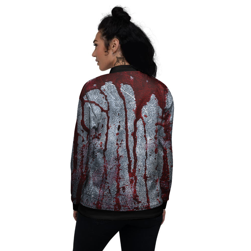 Bloody Metal Wall Print Women's Bomber Jacket-grizzshop