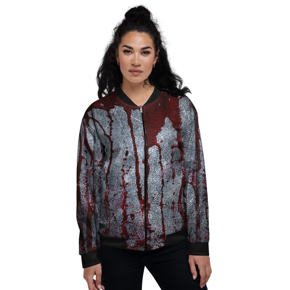Bloody Metal Wall Print Women's Bomber Jacket-grizzshop
