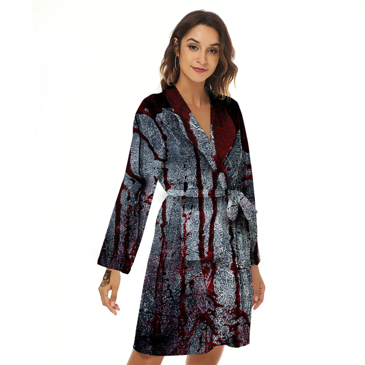 Bloody Metal Wall Print Women's Robe-grizzshop