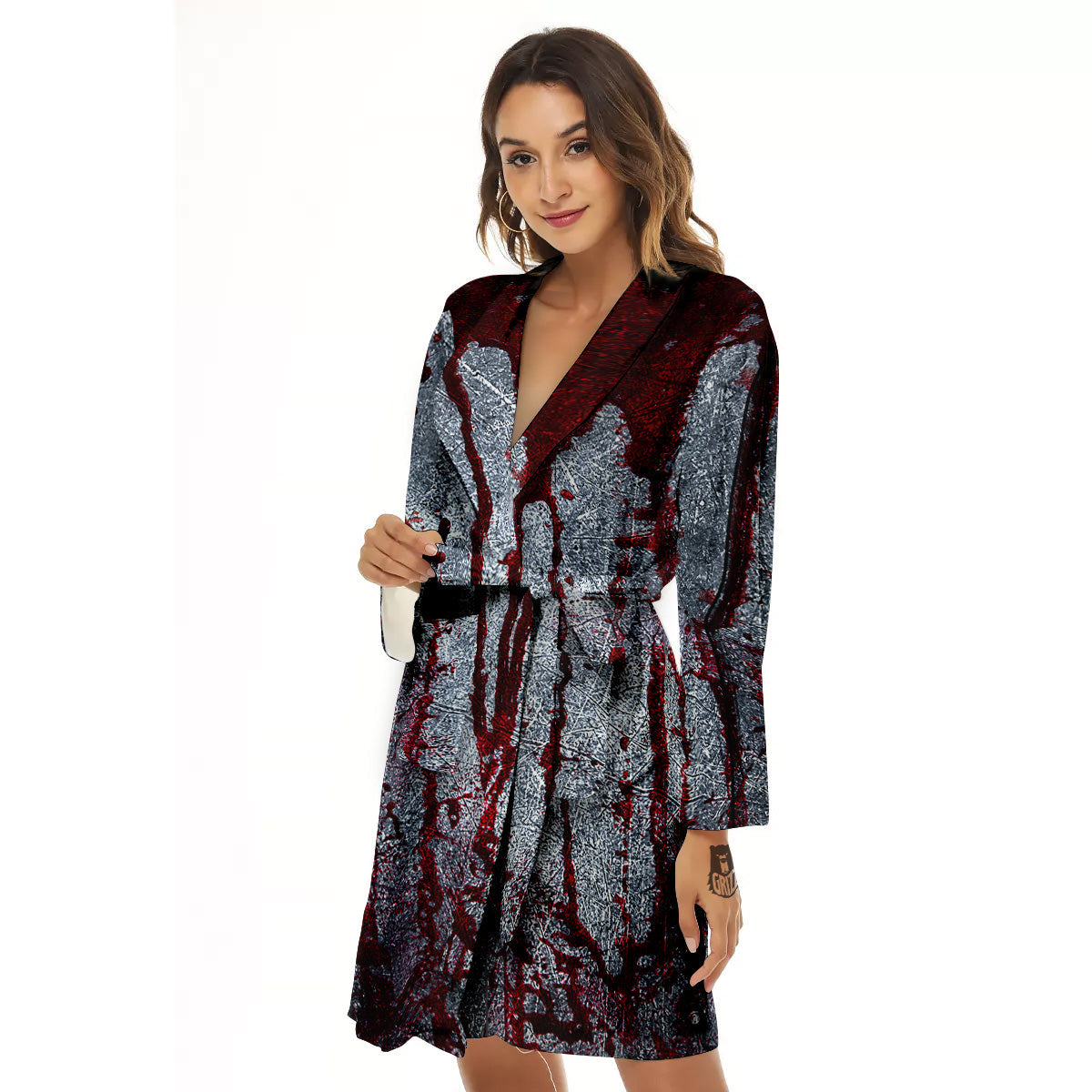 Bloody Metal Wall Print Women's Robe-grizzshop