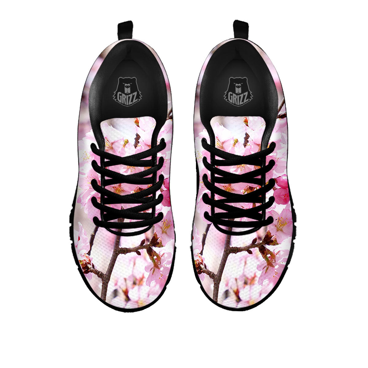 Blossom Spring Cherry Print Black Sneaker-grizzshop