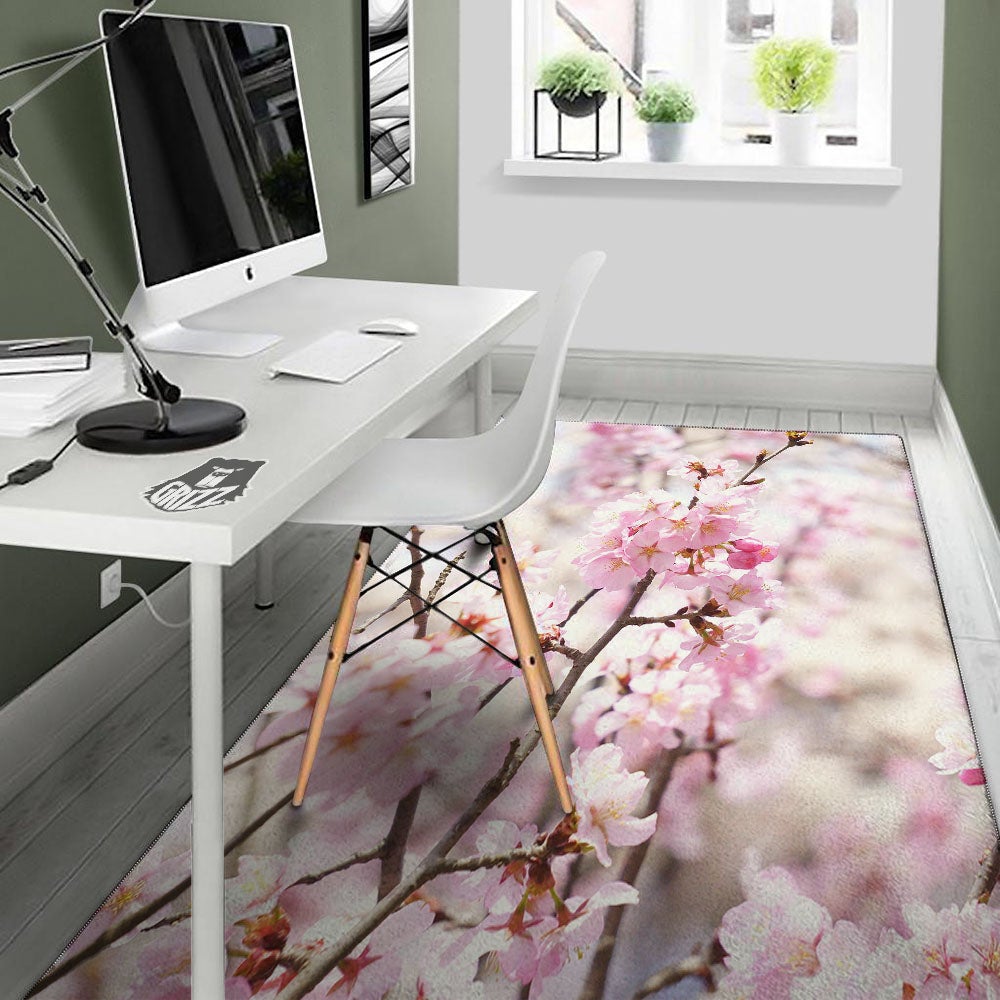 Blossom Spring Cherry Print Floor Mat-grizzshop