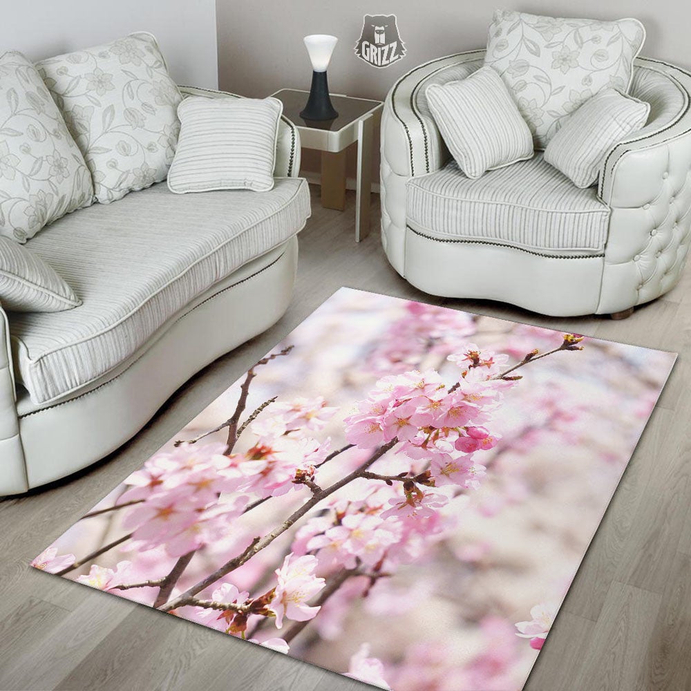 Blossom Spring Cherry Print Floor Mat-grizzshop