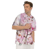 Blossom Spring Cherry Print Men's Short Sleeve Shirts-grizzshop