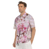 Blossom Spring Cherry Print Men's Short Sleeve Shirts-grizzshop