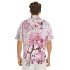 Blossom Spring Cherry Print Men's Short Sleeve Shirts-grizzshop