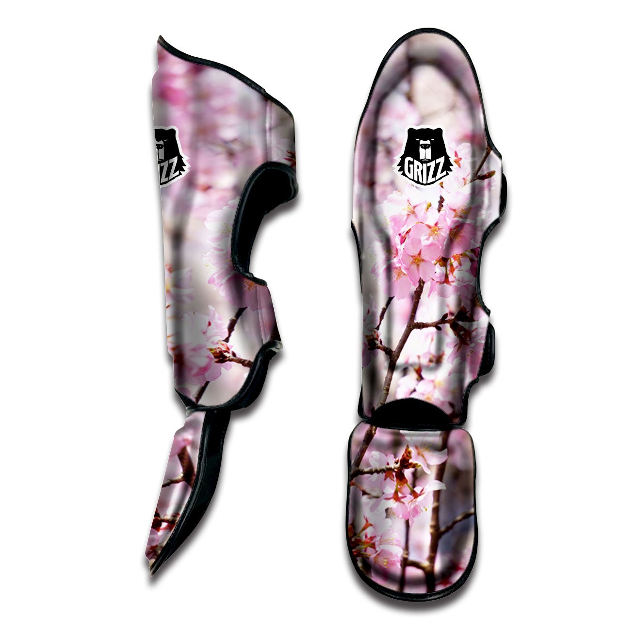 Blossom Spring Cherry Print Muay Thai Shin Guards-grizzshop