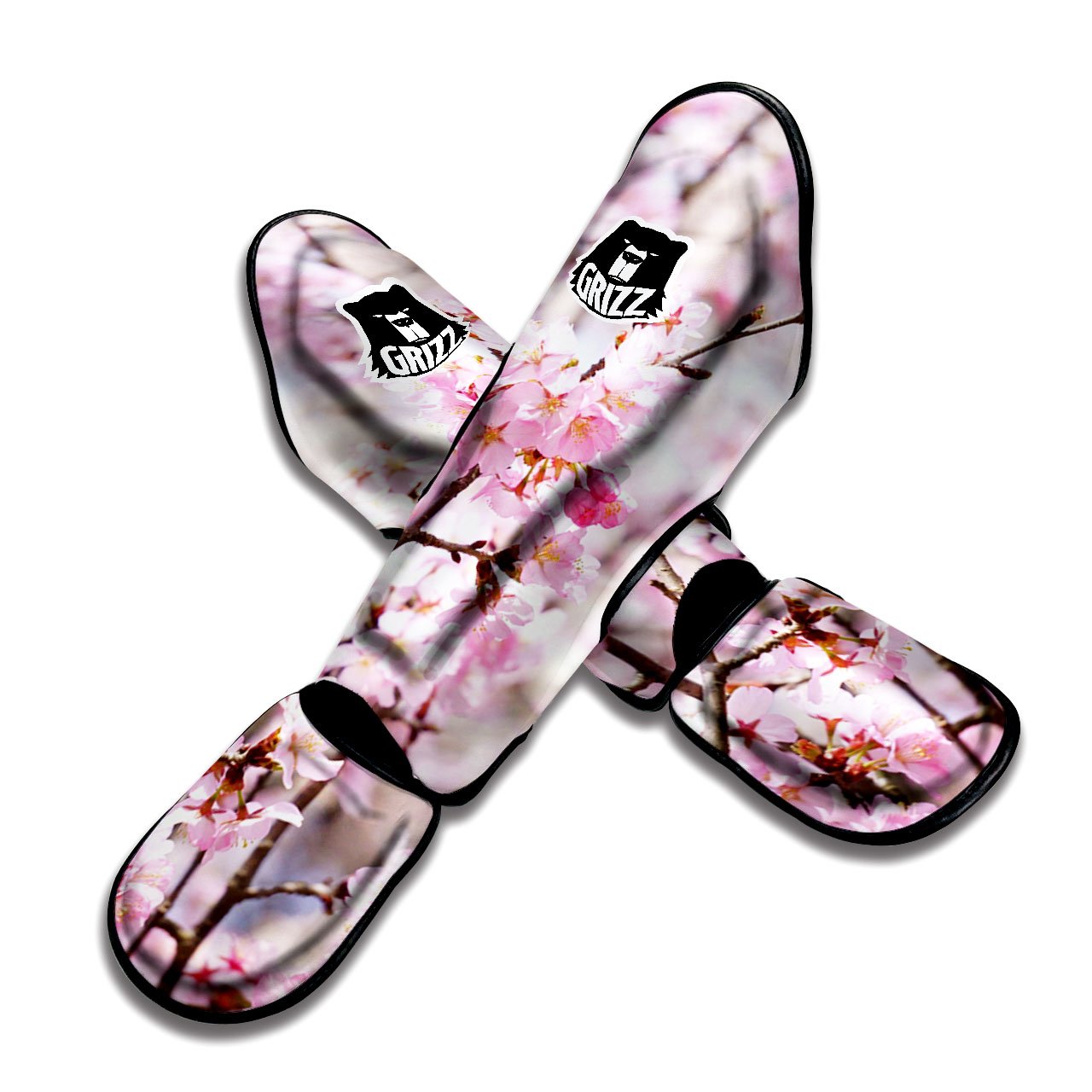 Blossom Spring Cherry Print Muay Thai Shin Guards-grizzshop