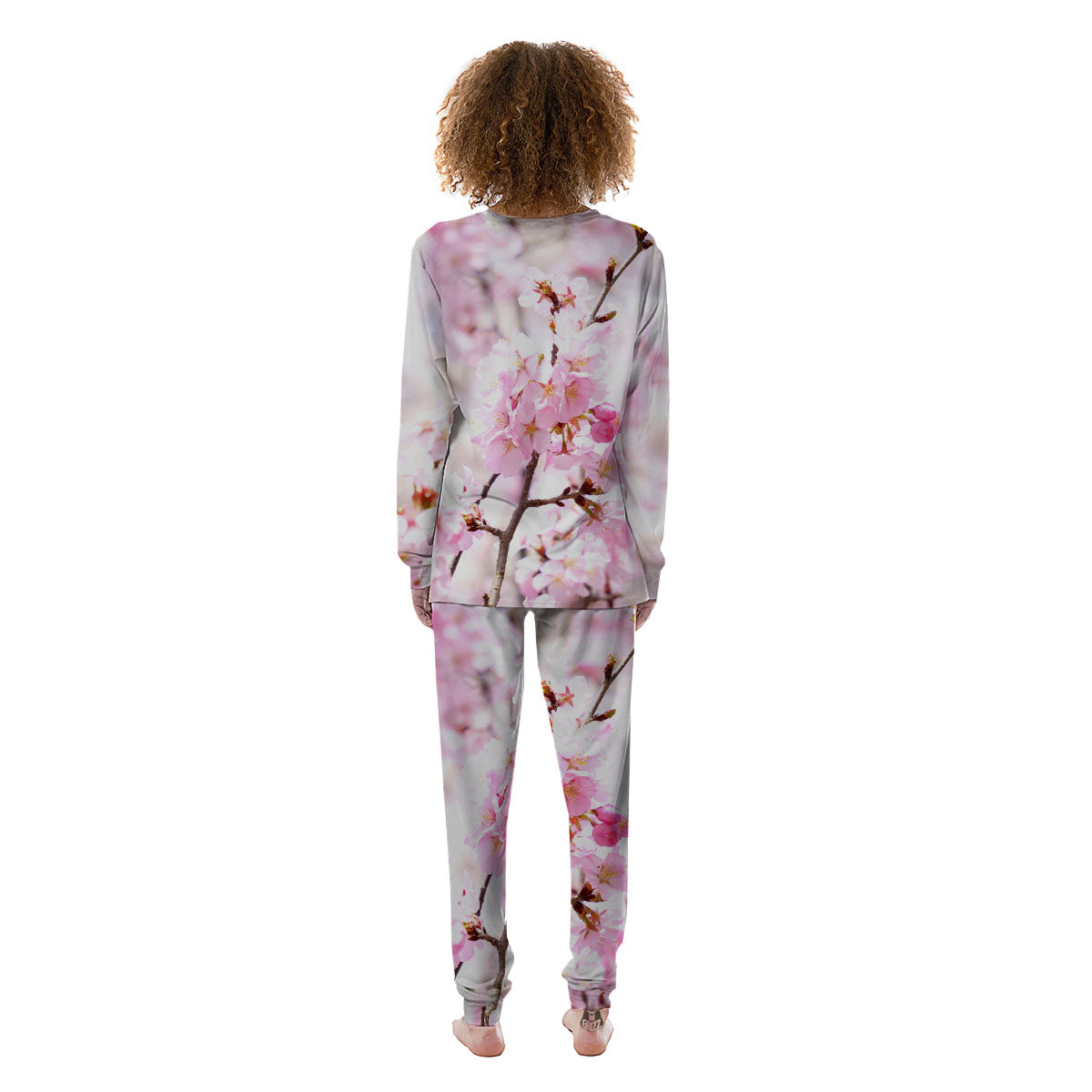 Blossom Spring Cherry Print Women's Pajamas-grizzshop