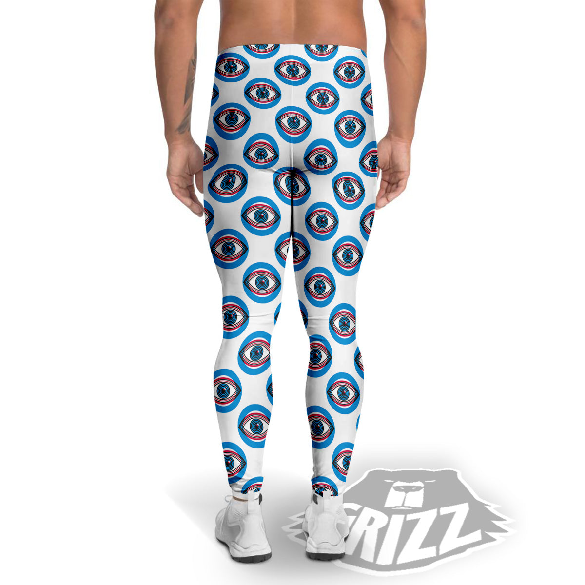 Blue Abstract Ophthalmology Print Pattern Men's Leggings-grizzshop