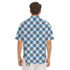 Blue Abstract Ophthalmology Print Pattern Men's Short Sleeve Shirts-grizzshop