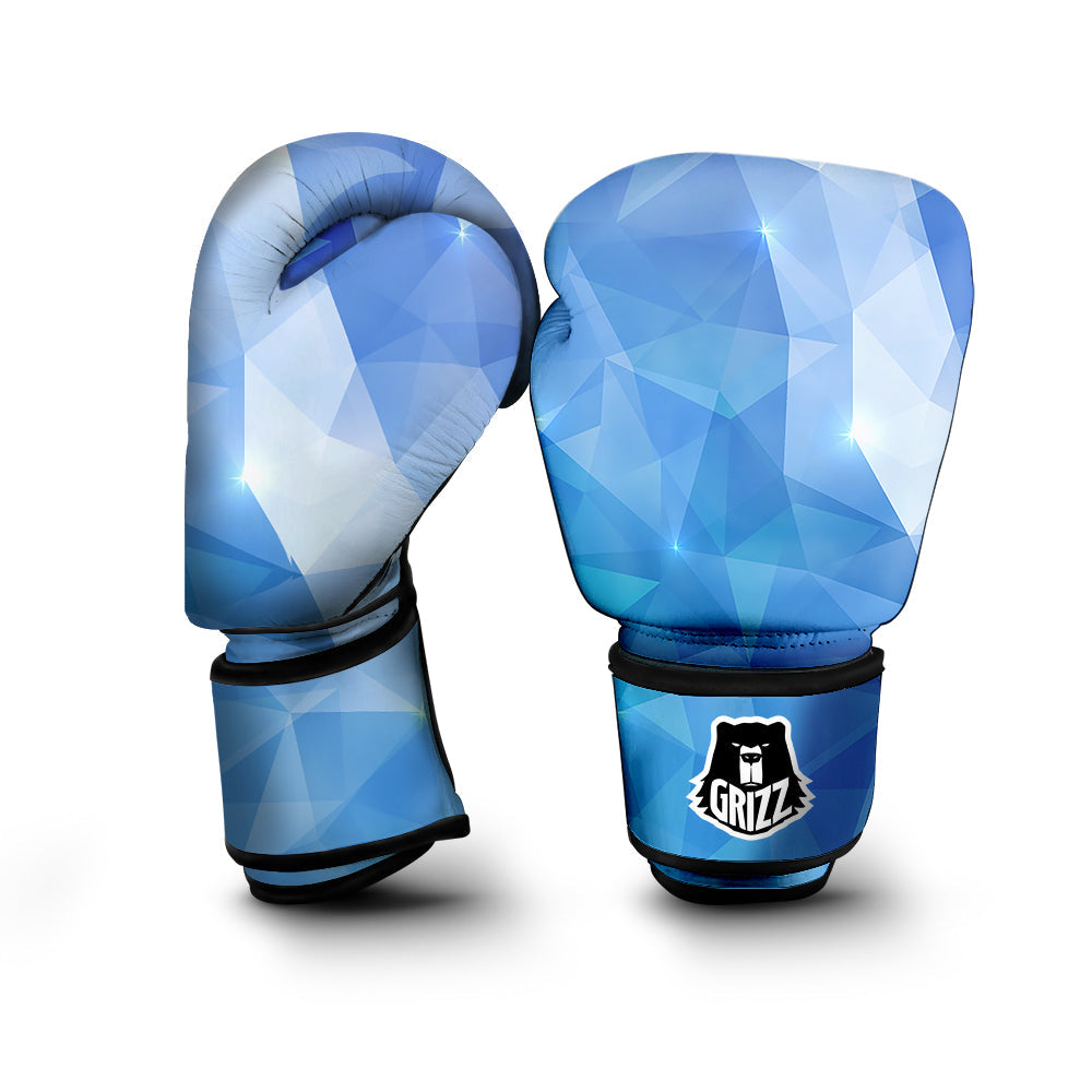 Blue Abstract Shining Ice Print Boxing Gloves-grizzshop