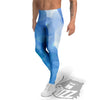 Blue Abstract Shining Ice Print Men's Leggings-grizzshop