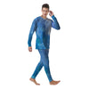 Blue Abstract Shining Ice Print Men's Pajamas-grizzshop