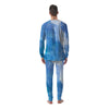 Blue Abstract Shining Ice Print Men's Pajamas-grizzshop