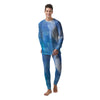 Blue Abstract Shining Ice Print Men's Pajamas-grizzshop