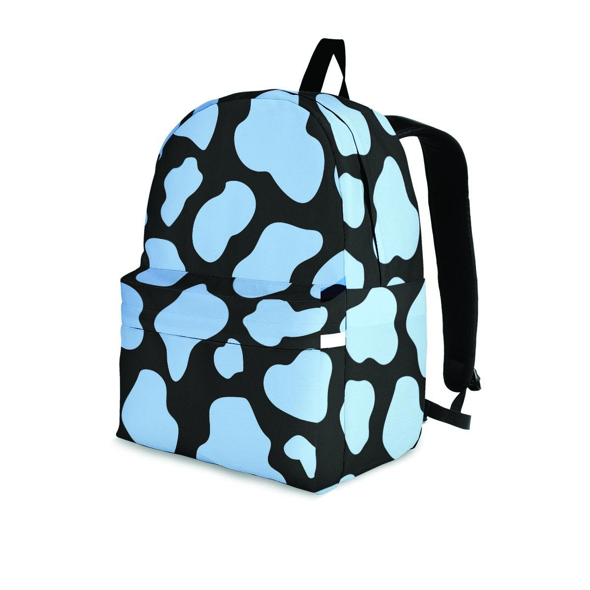 Blue And Black Cow Print Backpack-grizzshop