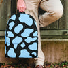 Blue And Black Cow Print Backpack-grizzshop