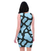 Blue And Black Cow Print Bodycon Dress-grizzshop