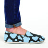 Blue And Black Cow Print Canvas Shoes-grizzshop