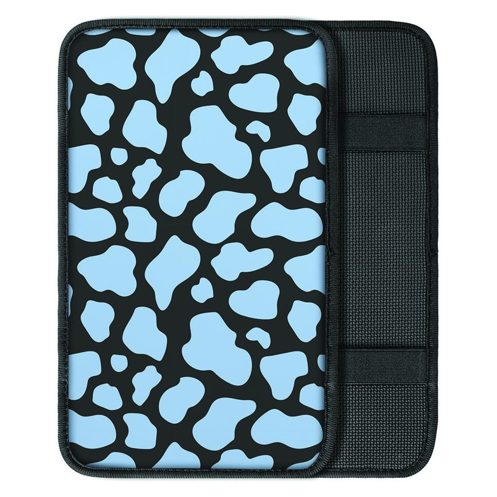 Blue And Black Cow Print Car Console Cover-grizzshop