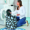 Blue And Black Cow Print Laundry Basket-grizzshop