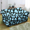 Blue And Black Cow Print Loveseat Cover-grizzshop