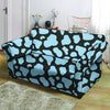 Blue And Black Cow Print Loveseat Cover-grizzshop