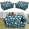 Blue And Black Cow Print Loveseat Cover-grizzshop