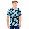 Blue And Black Cow Print Men T Shirt-grizzshop