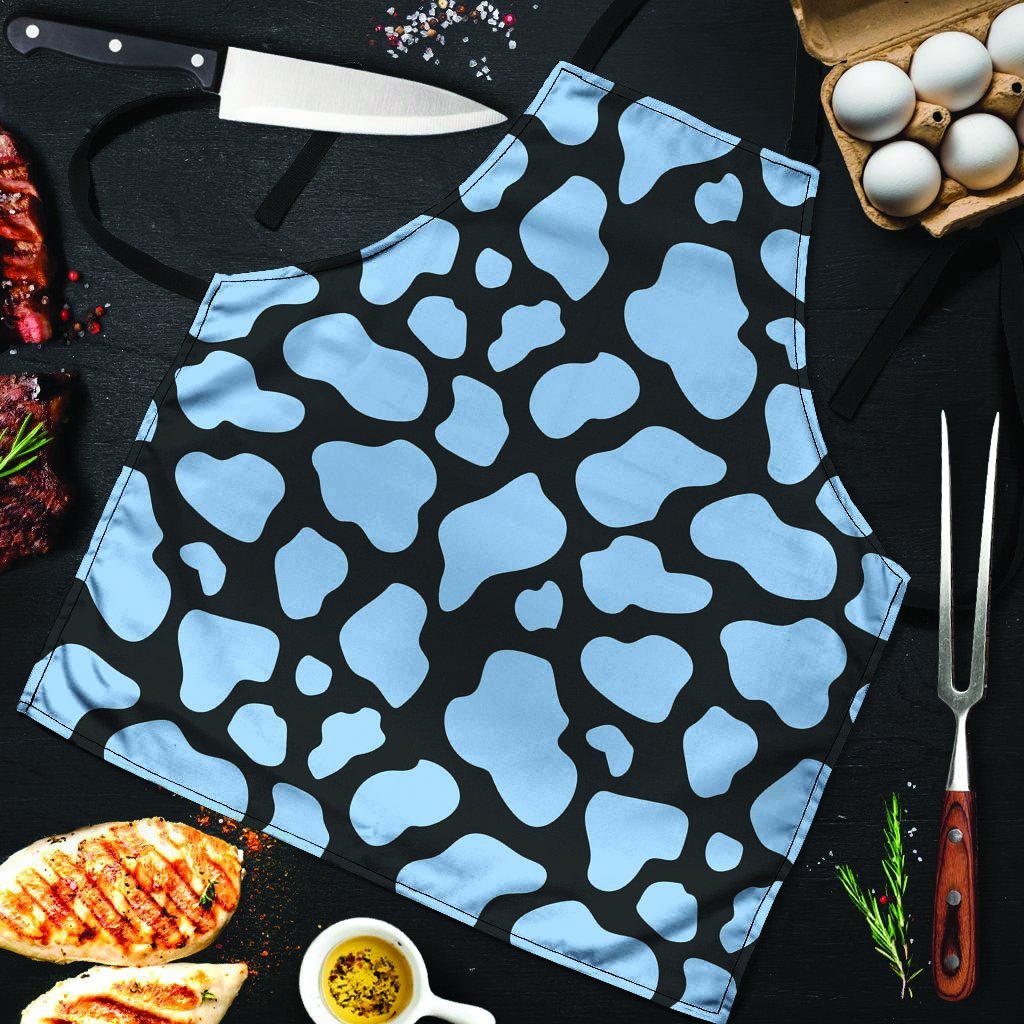 Blue And Black Cow Print Men's Apron-grizzshop