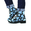 Blue And Black Cow Print Men's Boots-grizzshop