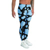 Blue And Black Cow Print Men's Leggings-grizzshop