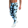 Blue And Black Cow Print Men's Leggings-grizzshop