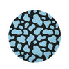 Blue And Black Cow Print Round Rug-grizzshop