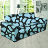 Blue And Black Cow Print Sofa Cover-grizzshop