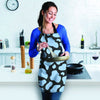 Blue And Black Cow Print Women's Apron-grizzshop