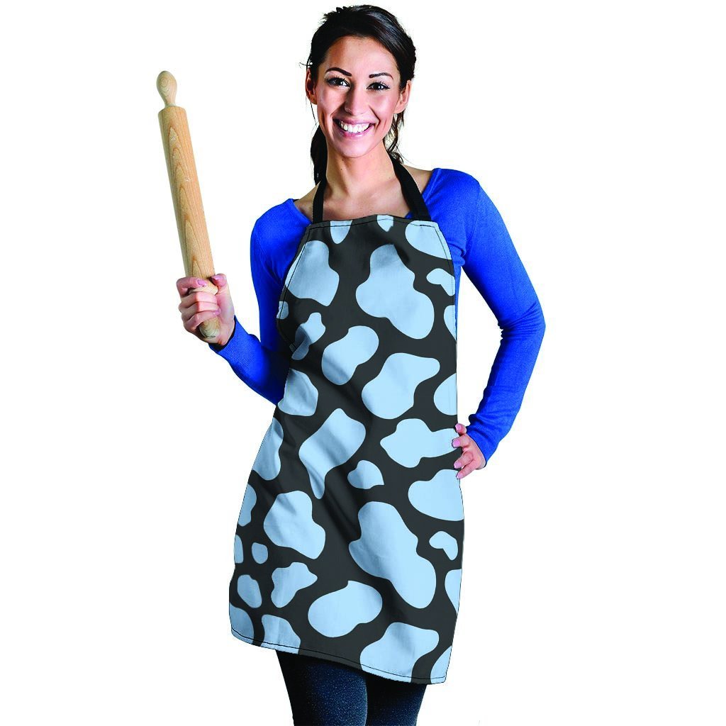 Blue And Black Cow Print Women's Apron-grizzshop