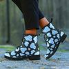 Blue And Black Cow Print Women's Boots-grizzshop