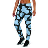 Blue And Black Cow Print Women's Joggers-grizzshop