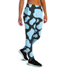 Blue And Black Cow Print Women's Joggers-grizzshop