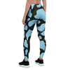 Blue And Black Cow Print Women's Leggings-grizzshop