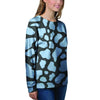 Blue And Black Cow Print Women's Sweatshirt-grizzshop