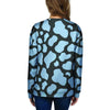 Blue And Black Cow Print Women's Sweatshirt-grizzshop